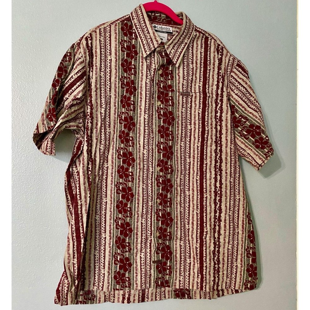 Vintage Columbia Tapa Tiki Hawaiian Aloha Shirt